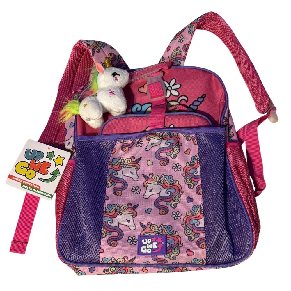 Up We Go Pink Unicorn Backpack and Lunch Bag Set Kids Imagination Education